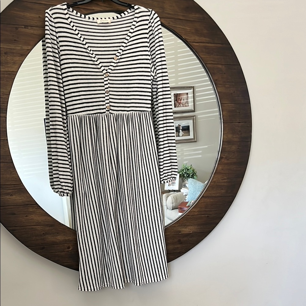 Striped Black and White Dress
